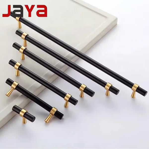 JAYA 2025 High Quality Brass Handle American Modern Gold Black Drawer Cabinet Furniture Hardware Door Handle Knobs