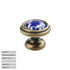 JAYA Blue and White Porcelain Cabinet Handles and Knobs Antique Bronze Drawer Pulls for Kitchen Wardrobe Cupboard Dresser