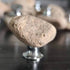 JAYA Natural Stone Cabinet Knobs Irregular Pebble Single Hole Drawer Pulls with Metal Base for Kitchen Dresser Wardrobe