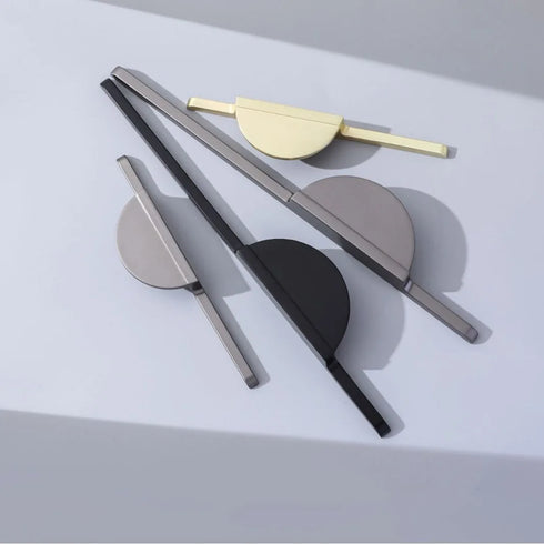 JAYA Minimalist Zinc Alloy Semicircle Splice Multi-Function Cabinet Pull Handles for Drawer Double Door Kitchen Wardrobe