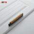 JAYA Modern Solid Wood Cabinet Pull Handles with Black Metal Base Drawer Pulls for Kitchen Wardrobe Cupboard Furniture