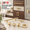 JAYA Solid Brass Cabinet Pull Handles and Knobs Satin Gold Furniture Hardware for Kitchen Drawers Wardrobe Doors