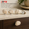 JAYA Natural Stone Cabinet Knobs Irregular Pebble Single Hole Drawer Pulls with Metal Base for Kitchen Dresser Wardrobe