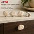 JAYA Natural Stone Cabinet Knobs Irregular Pebble Single Hole Drawer Pulls with Metal Base for Kitchen Dresser Wardrobe