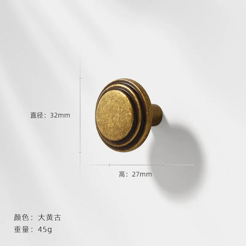 JAYA 2024 Modern Luxury Simple Antique Bronze Color Retro Single Hole Drawer Cabinet Handle Door Handle  Door Knobs