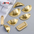 JAYA Luxury Brass Drawer Pulls Modern Kitchen Cabinets Gold Semicircle Invisible Handles Dresser Bedroom Furniture Patina Brass