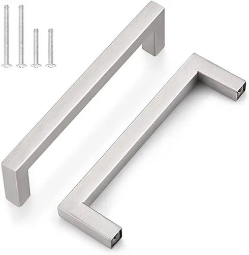 JAYA Handle Door Drawer with Steel Knobs Brushed Lacquered Brass Pull Luxury Silver Cabinet for Bedroom Aluminum Alloy Handle