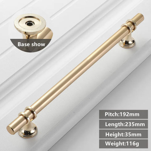 JAYA Black Kitchen Furniture Handles 128mm Solid Stainless Steel and Copper Cabinet Pulls for Door Drawer Modern CNC Appliance