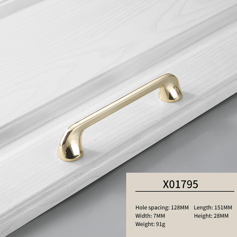 JAYA Modern Gold Zinc Alloy Cabinet Pull Handles and Knobs for Kitchen Wardrobe Drawer Cupboard Furniture Hardware