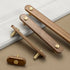 JAYA Solid American Walnut Cabinet Handles Drawer Pulls and Knobs with Brass Accents for Kitchen Wardrobe Cupboard Furniture