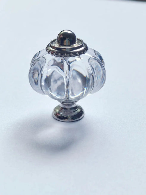 JAYA White Ceramic and Clear Acrylic Cabinet Knobs Pumpkin Shape Single Hole Drawer Pulls for Kitchen Wardrobe Dresser Cupboard