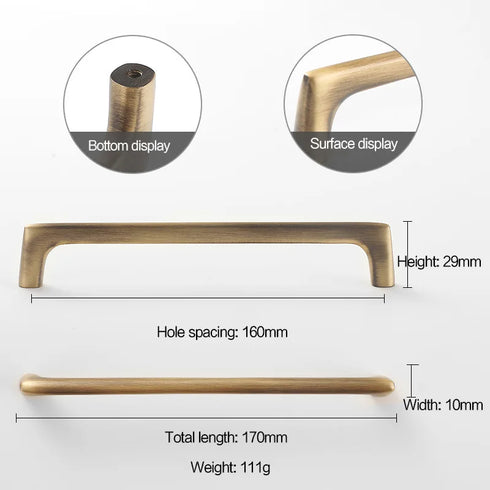 JAYA Antique Brass Finish Cabinet Handles and Knobs Bar Pulls Shell Pull and Ring Pull for Kitchen Wardrobe Drawer Furniture