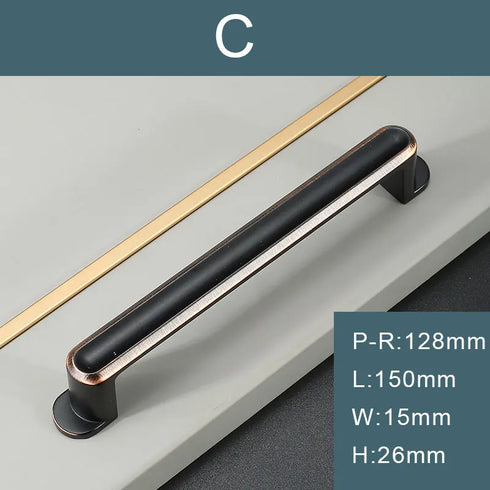 JAYA Luxury European-style Wardrobe Door Handle American-style Cabinet Door Handle Drawer Cabinet Door Black Red Handle