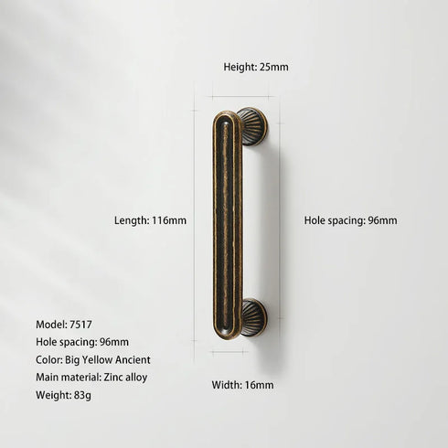 JAYA Retro Zinc Alloy Wardrobe Door Handle Modern Light Luxury Simple Bronze Single-hole Drawer Cabinet Wine