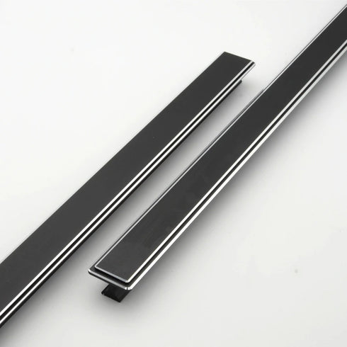 JAYA JY-BGP01 Modern Black Gold Long Flat Bar Cabinet Pull Handles for Kitchen Drawers Wardrobes and Furniture
