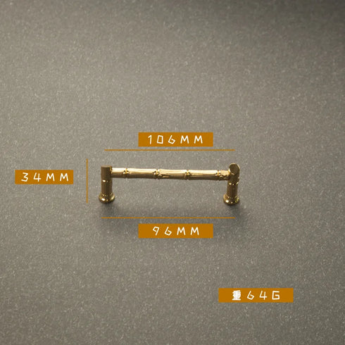 JAYA French Light Luxury Retro Bamboo Shape  Nordic Modern Simple Cabinet Door Wardrobe Handle Drawer Brass Gold Hardware