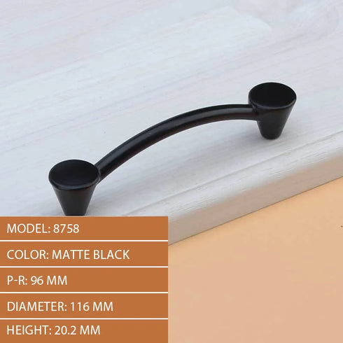 JAYA American Cabinet Drawer Aluminum Alloy Handle Black Closet Door Handle Modern Simple Single Hole Hardware Handle