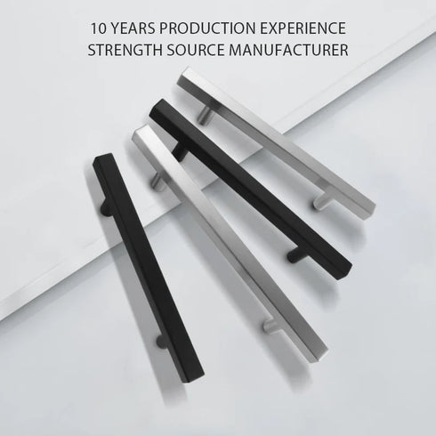 JAYA Modern Luxury Style Stainless Steel Furniture Handle Kitchen Pull Cabinet Solid Square Bar T-Handle