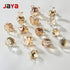 JAYA Transparent Champagne Crystal Cabinet Knobs with Brass Base Decorative Drawer Pulls for Wardrobe and Dresser