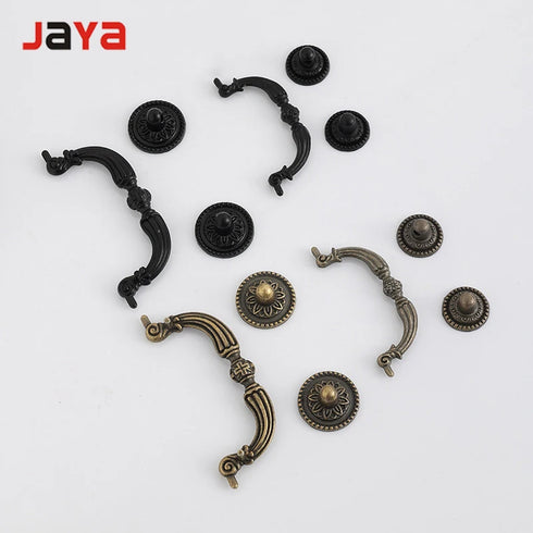JAYA  European style retro antique  black zinc alloy  drawer cabinet door handle knob