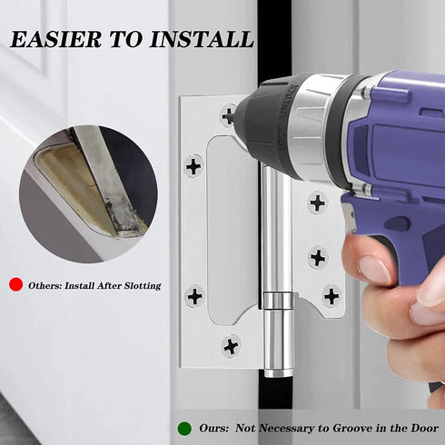 JAYA Stainless Steel No Mortise Flush Hinge Butterfly Cabinet Door Hinge Rust Resistant Furniture Hardware