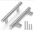 JAYA Brushed Silver Stainless Steel Kitchen Cabinet Handles Luxury Oval Metal Pulls for Home Doors 96mm Solid Furniture Hardware