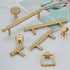JAYA Solid Brass Cabinet Pull Handles and Knobs Satin Gold Furniture Hardware for Kitchen Drawers Wardrobe Doors