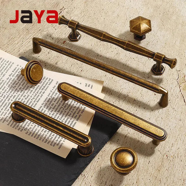 JAYA 2024 Modern Luxury Simple Antique Bronze Color Retro Single Hole Drawer Cabinet Handle Door Handle  Door Knobs