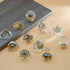 JAYA Transparent Champagne Crystal Cabinet Knobs with Brass Base Decorative Drawer Pulls for Wardrobe and Dresser