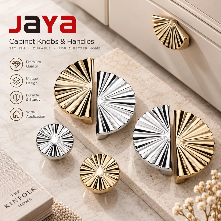JAYA Resin Knob and Gold Knobs on Bronze Cabinet Handle for Cupboards, Combining Style and Durability in Each Handle