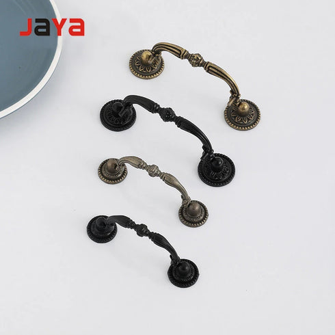 JAYA  European style retro antique  black zinc alloy  drawer cabinet door handle knob