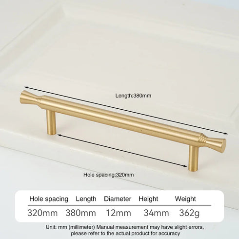 JAYA Solid Brass Cabinet Pull Handles and Knobs Satin Gold Furniture Hardware for Kitchen Drawers Wardrobe Doors
