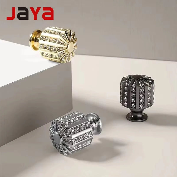 JAYA Kitchen Crystal Diamond Door Handle Grade a Quality Hande Knob Price Decoration Zinc Alloy Furniture Knob Color Round Knob