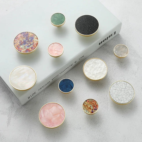 JAYA Door Knob Stone Cabinet Drawer Knobs Cupboard Dresser Drawer Pulls Handles Shell Handle Knobs Furniture Door Handle