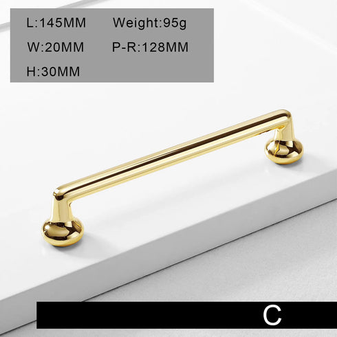 JAYA  Modern minimalist zinc alloy black wardrobe door handle golden drawer cabinet handle