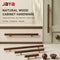 JAYA Modern Natural Wood Cabinet Pull Handles and Knobs with Gold Posts for Kitchen Wardrobe Drawer Cupboard Furniture