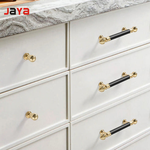 JAYA  Nordic Wind Cabinet Door Handle Zinc Alloy Black Modern Light Luxury Wardrobe Drawer Cabinet Furniture Door Handle