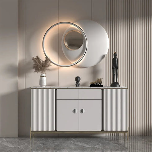 JAYA Modern Two Tone Natural Marble Cabinet Knobs with Solid Brass Base for Kitchen Drawer Dresser Wardrobe Furniture