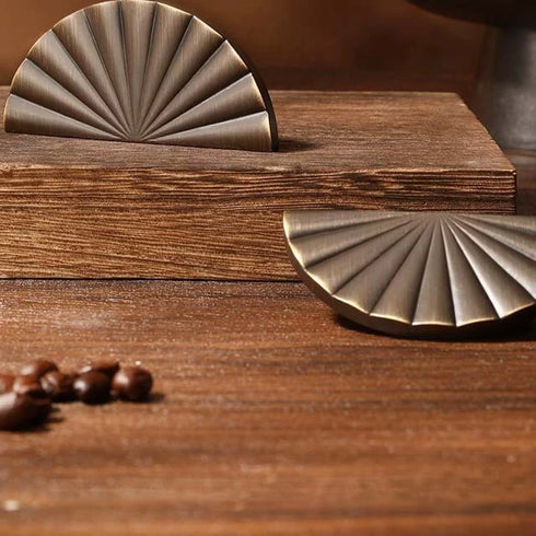 JAYA French Light Luxury Wardrobe Handle Semi-circular Fan-shaped Cabinet Solid Brass Door Handle