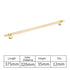 JAYA Polished Gold Aluminum Fluted Cabinet Pull Handle Two Hole Drawer Handle for Kitchen Wardrobe Furniture