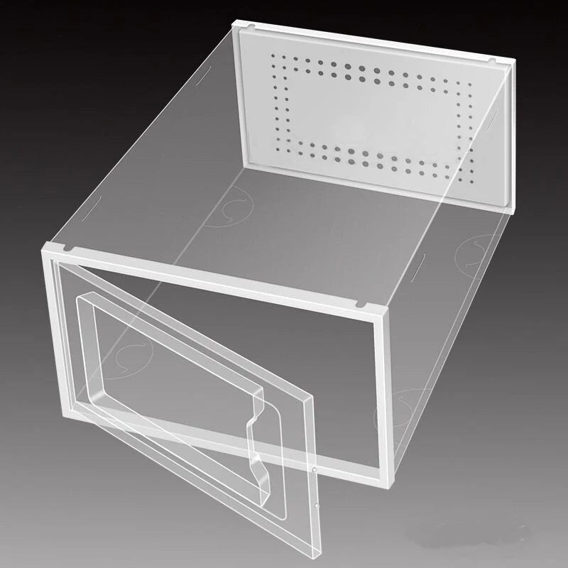 JAYA Stackable Transparent Plastic Shoe Boxes Front Opening Sneaker Storage Organizer Cabinet for Closet Entryway Wholesale