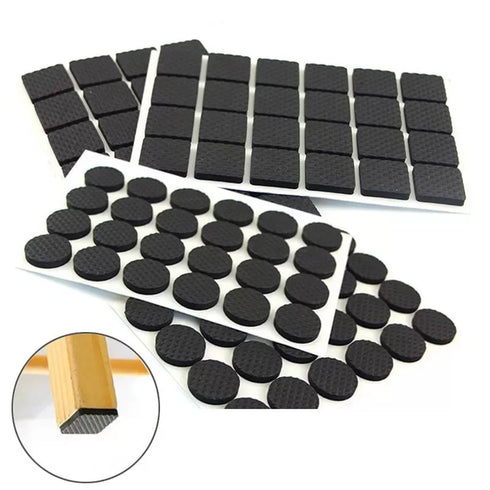 JAYA Self-Adhesive Plastic Reusable Furniture Pads Round Square Chair Leg Floor Protectors for Tables Cabinets and Sofas