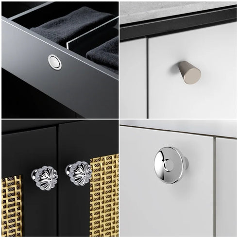 JAYA Furniture Hardware Modern Simple Semicircular Silver Pulls Wardrobe Door Knobs Zinc Alloy Handle