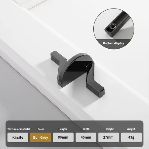 JAYA Gun Gray Copper Natural Color Minimalist Cabinet Drawer Bedside Table Handle Shoe Cabinet  Furniture Zinc Alloy Handle