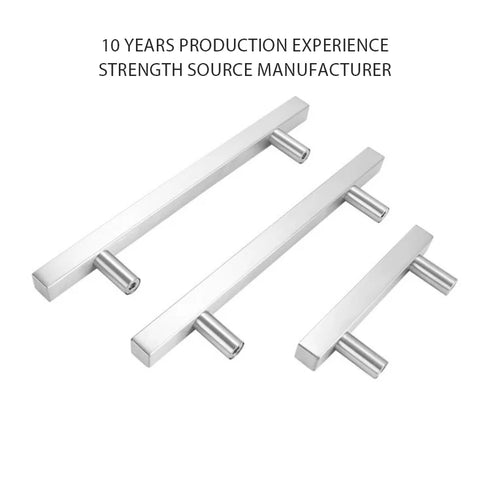 JAYA Modern Luxury Style Stainless Steel Furniture Handle Kitchen Pull Cabinet Solid Square Bar T-Handle