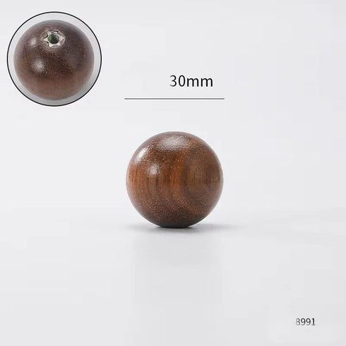 JAYA Natural Wooden Round Ball Cabinet Knobs in Multiple Sizes for Drawers Wardrobes Dressers and Cupboards