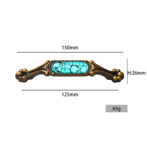 JAYA Bedroom Kitchen Cupboard Handle Classical Decorative Ceramic Antique Brass Zinc AlloyTibetan Style Furniture Door Handle