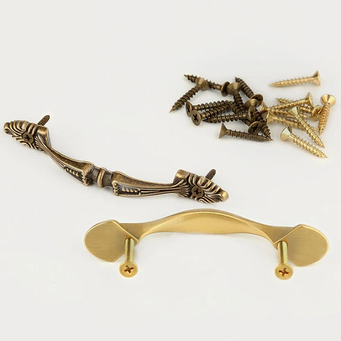 JAYA  New Chinese Style Wardrobe Door Brass Handle European Style Bronze Window Handle Drawer Hardware Handle