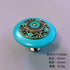 JAYA Vintage Synthetic Turquoise Cabinet Knobs Zinc Alloy Round Single Hole Drawer Pulls Blue Ivory for Dresser Wardrobe