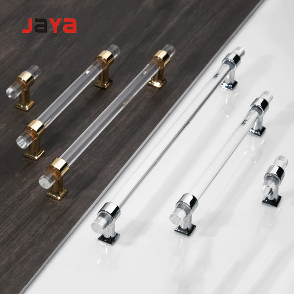 JAYA Durable Decorative Handle Hardware Acrylic Serving Tray Handles Silver Clear Acrylic Tray Handle